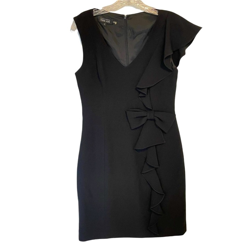 Black one shoulder classic Teri Jon dress - NWOT - 6 - Picture 5 of 7
